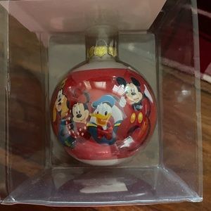 Authentic DISNEY Glass Ball Ornament - Mickey and Friends